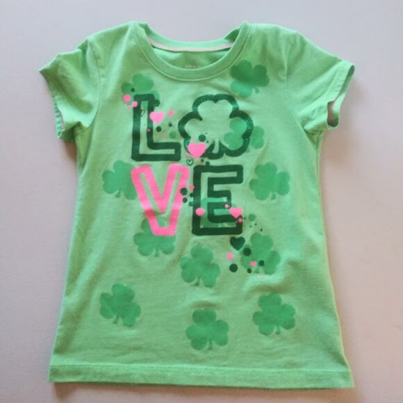 St. Patrick's Day girl's size 6 green and pink top - Picture 1 of 13